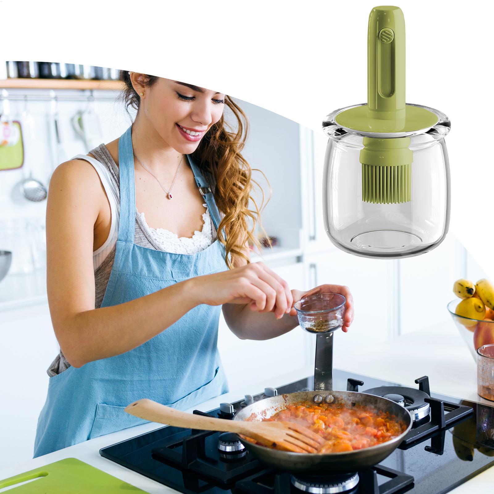 Oil Dispenser For Kitchen Ligh - Kitchen Gadgets Dispenser Brush Holder 评论和价格