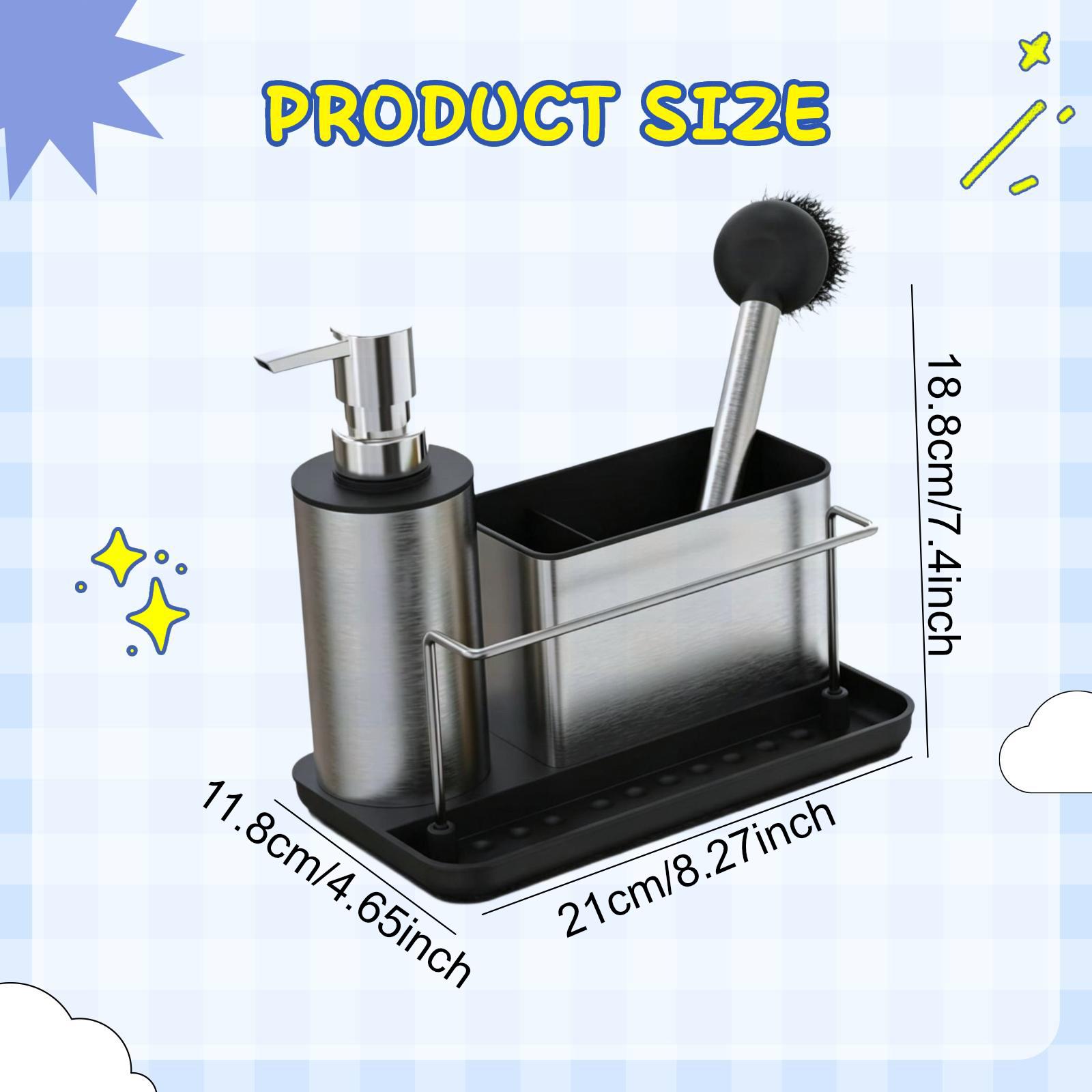 Kitchen Soap Dispenser with Sp - Kitchen Gadgets Dispenser Brush Holder 评论和价格