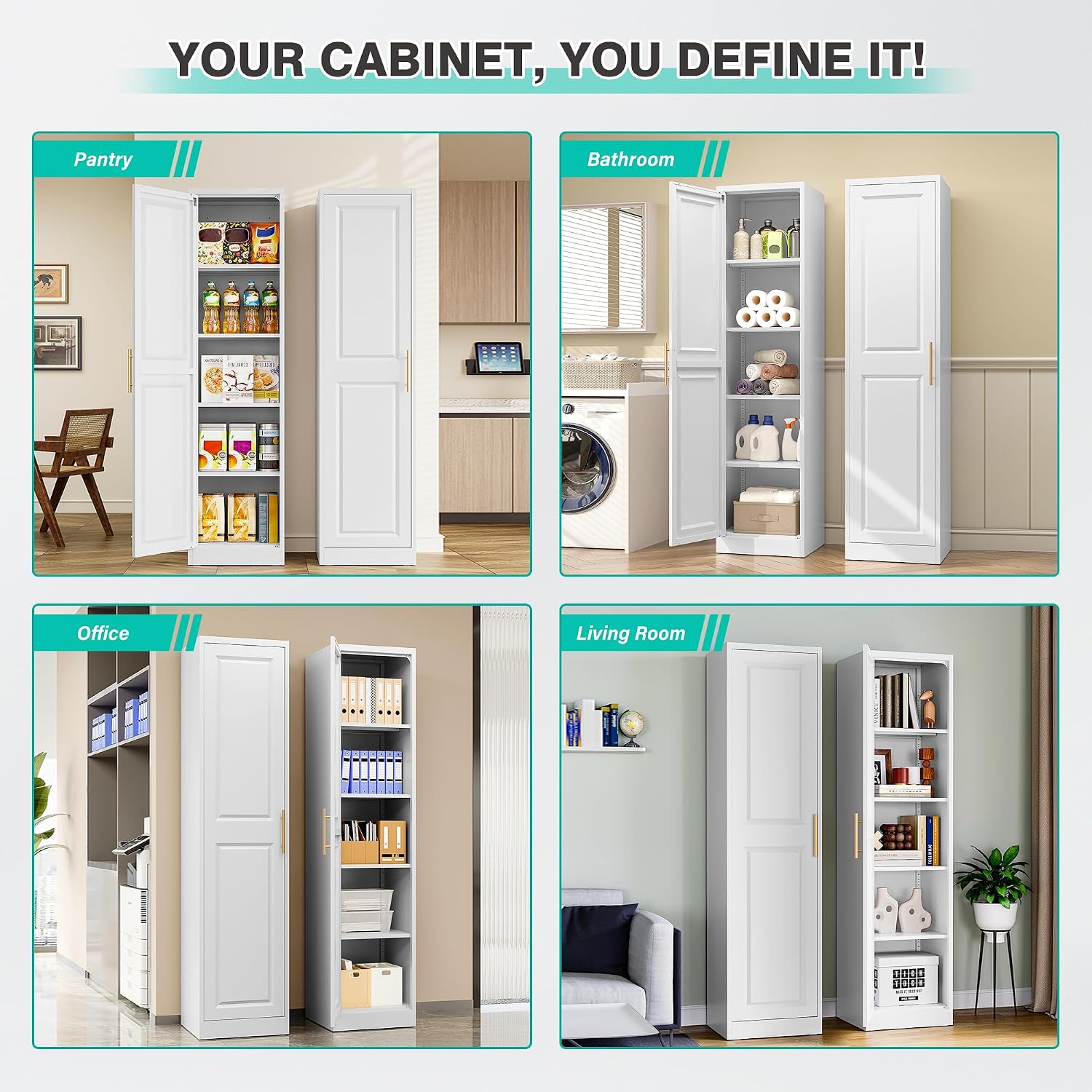 Tall Narrow Storage Cabinet Wi - Kitchen Gadgets Organizer 评论和价格
