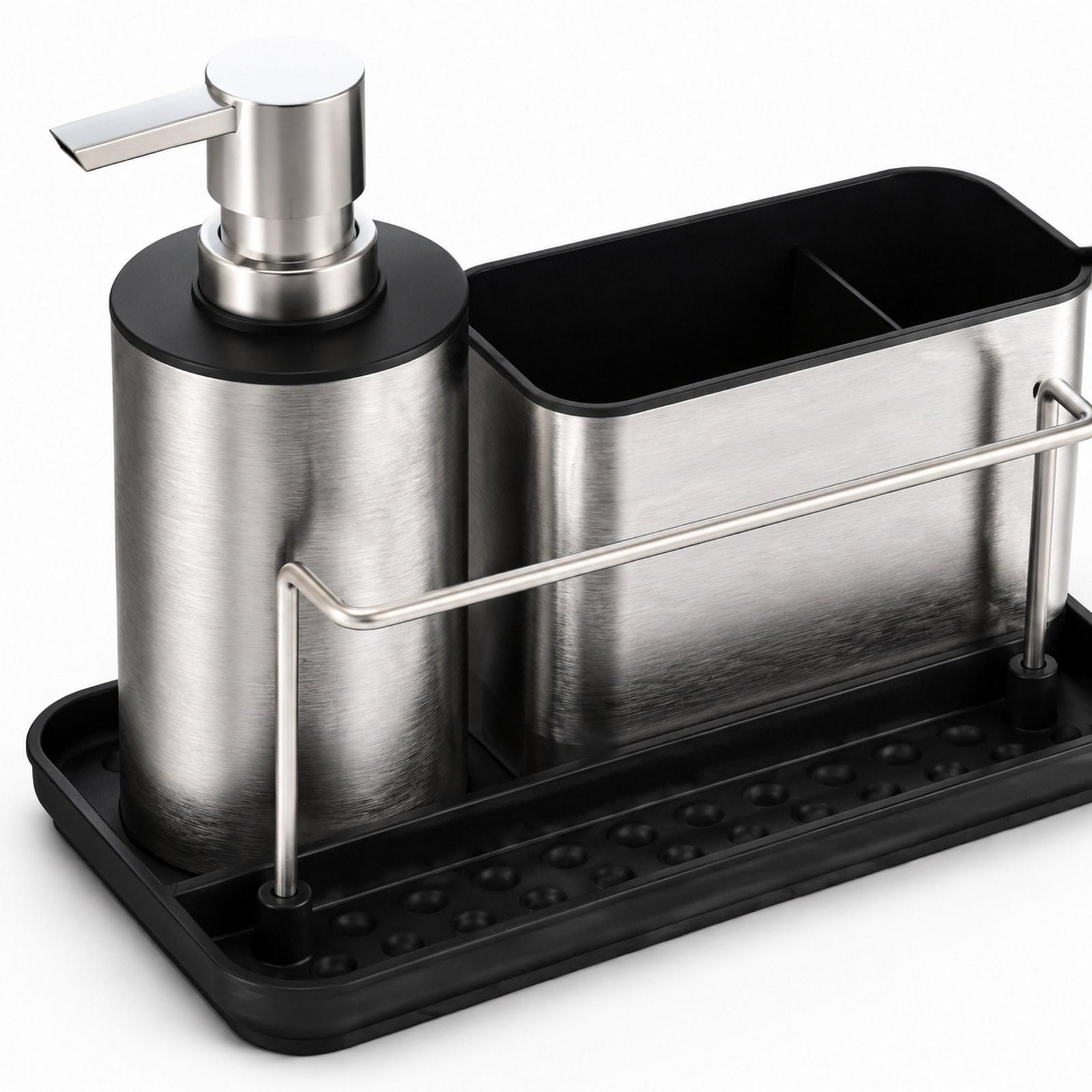 Kitchen Soap Dispenser Set Bru - Kitchen Gadgets Dispenser Brush Holder 评论和价格